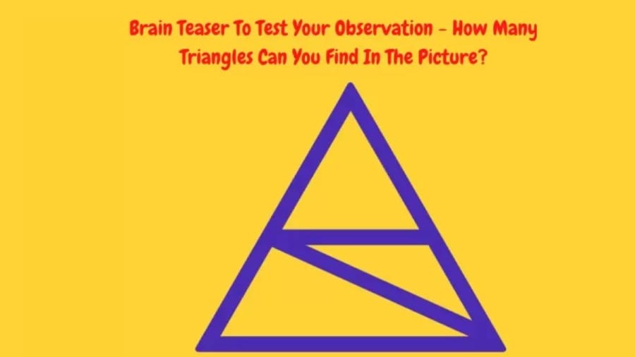 Brain Teaser Observation Test - How Many Triangles Can You Find In The Picture?