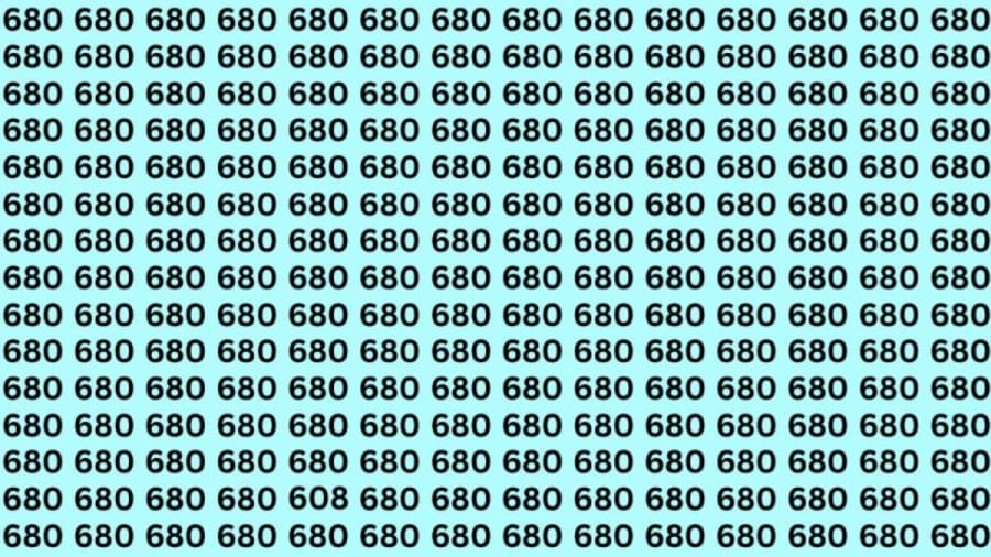 Observation Skills Test: Can You Find the Number 608 Among 680 in 20 Seconds?