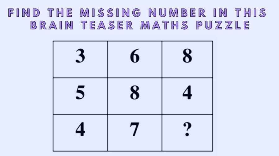 Only High IQ People can Solve and Find the Missing Number in This Brain Teaser Maths Puzzle
