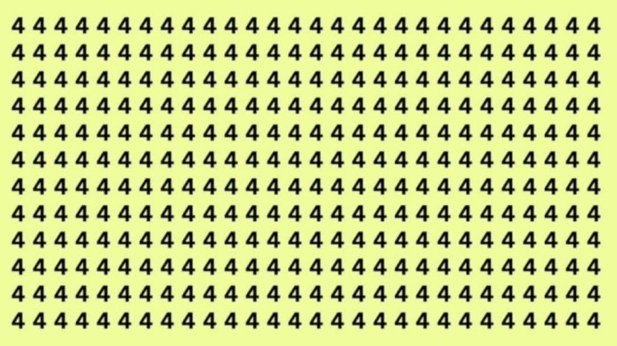 Optical Illusion Brain Test: If you have eagle eyes find 8 among the 4s within 30 Seconds
