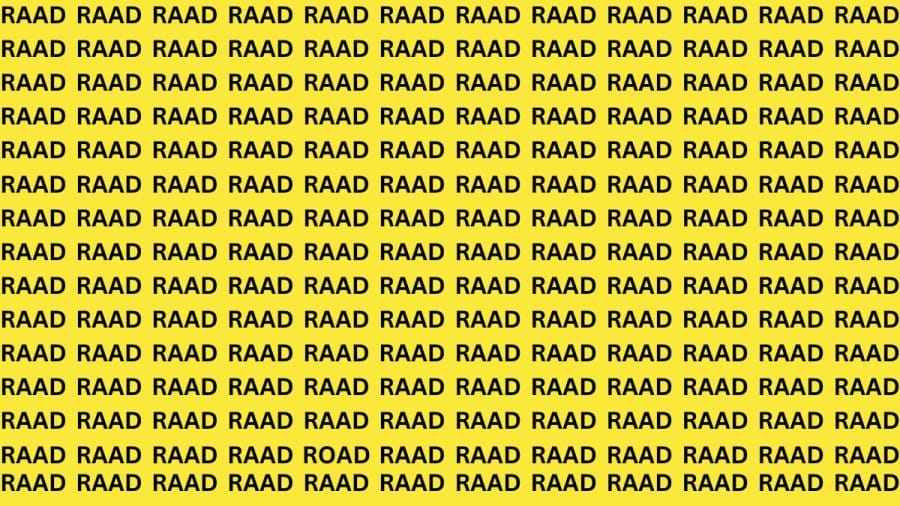 Brain Teaser: If You Have Eagle Eyes Find ROAD Among RAAD within 15 Secs?