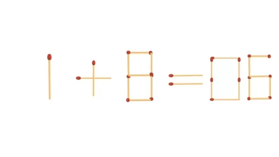 Brain Teaser Maths Puzzle - Move 2 Sticks To Fix The Equation?