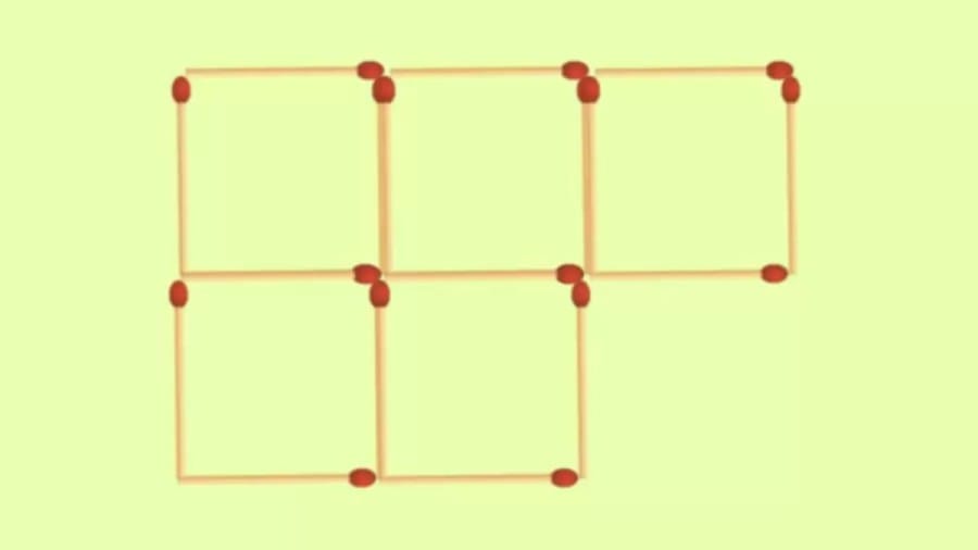 Brain Teaser: Remove 3 Matchsticks to Leave 3 Squares Only in 20 secs? Matchsticks Puzzle