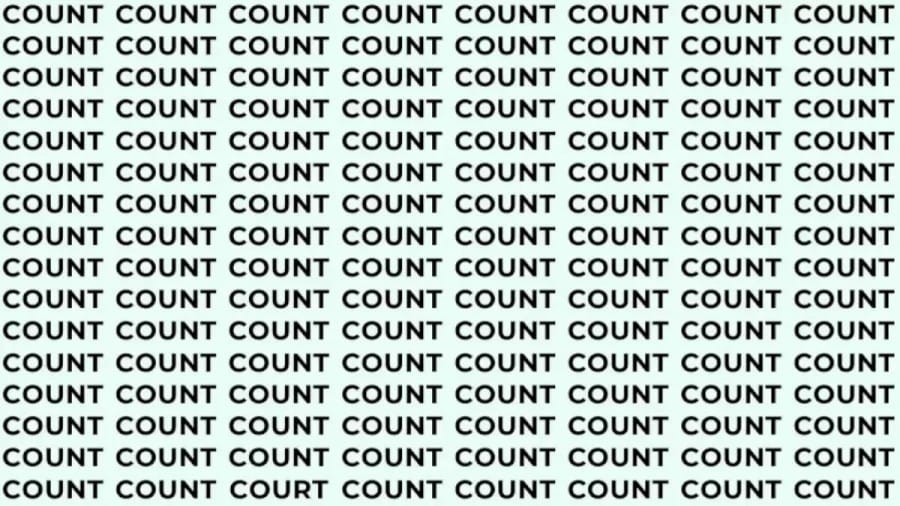 Optical Illusion: If You Have Sharp Eyes Find The Word Court Among Count In 18 Secs